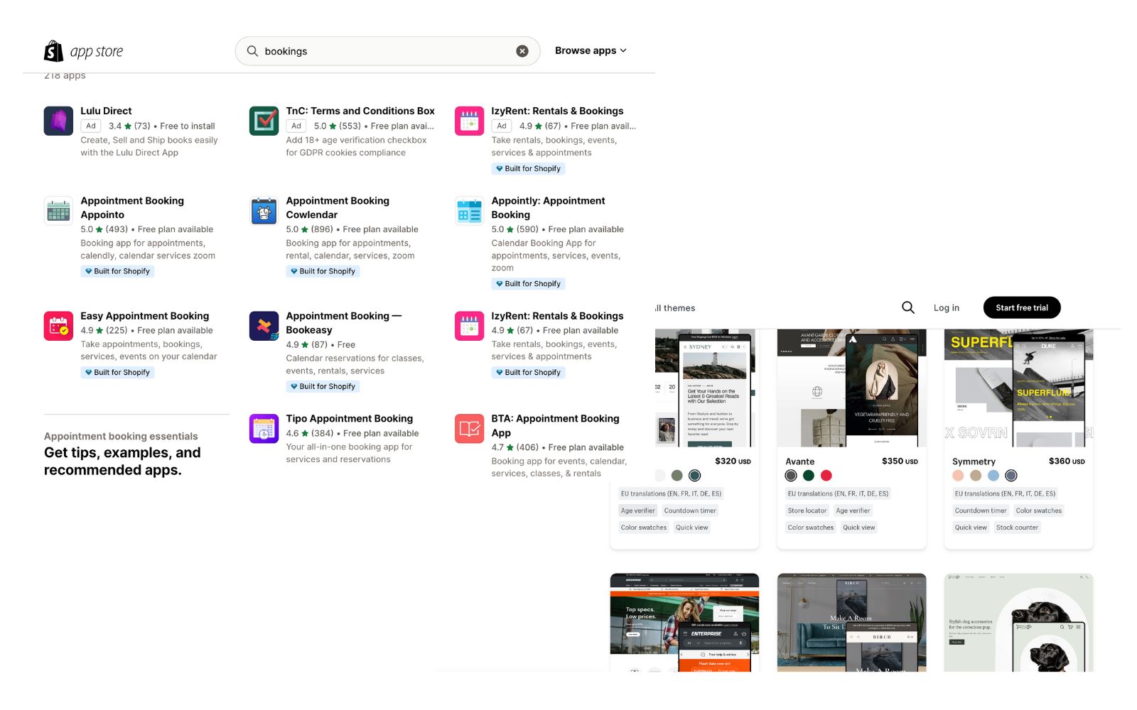 Shopify website builder features